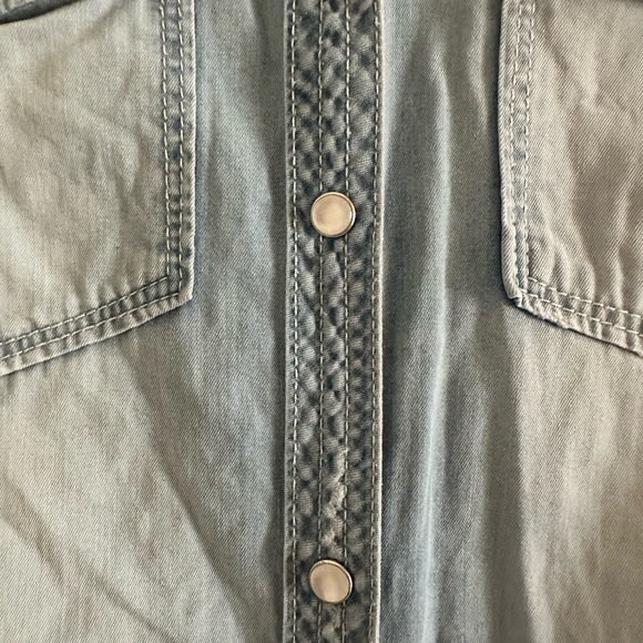 Light Blue Denim Pearl Snap Shirt - Picture 3 of 5